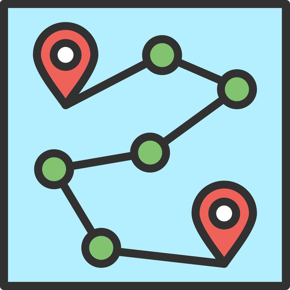 Route Outlined Line Artwork vector