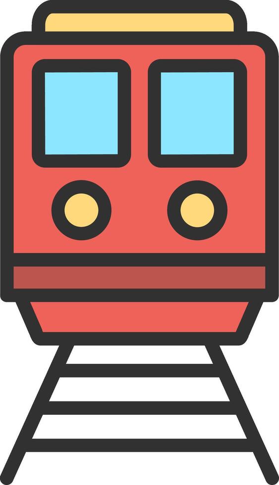 Train Digital Outline Piece vector