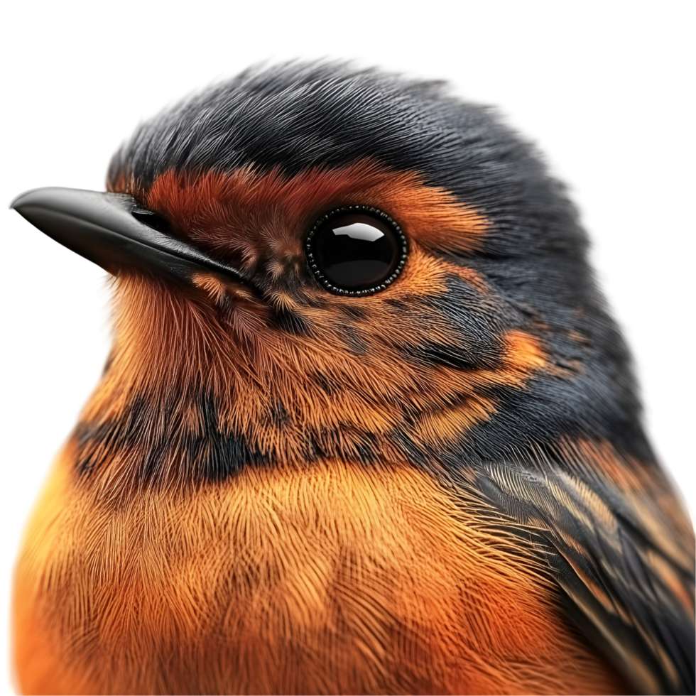 Sharp Focus On Black And Orange Bird on a transparent background png