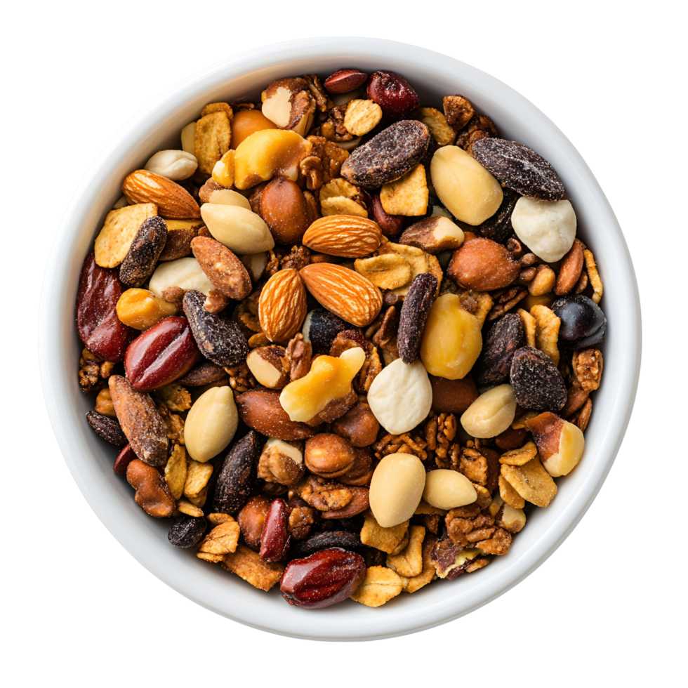 Healthy Mixed Nuts In Bowl Isolated Transparent png