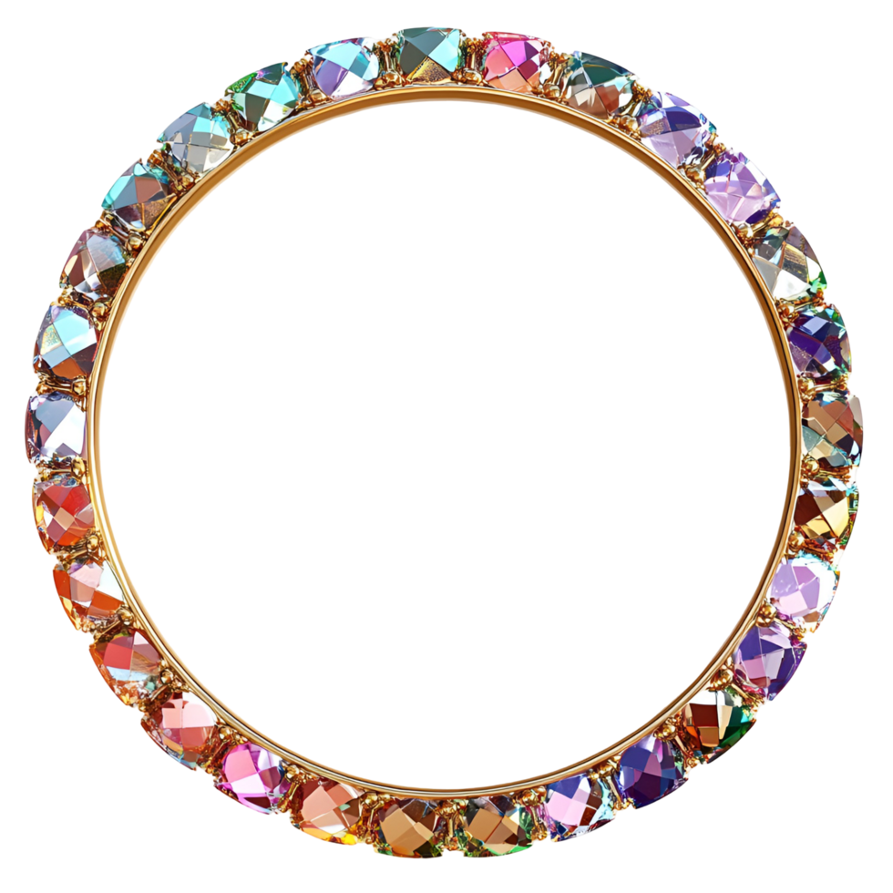 Gold Glitter Circle Frame Isolated Transparent Background png