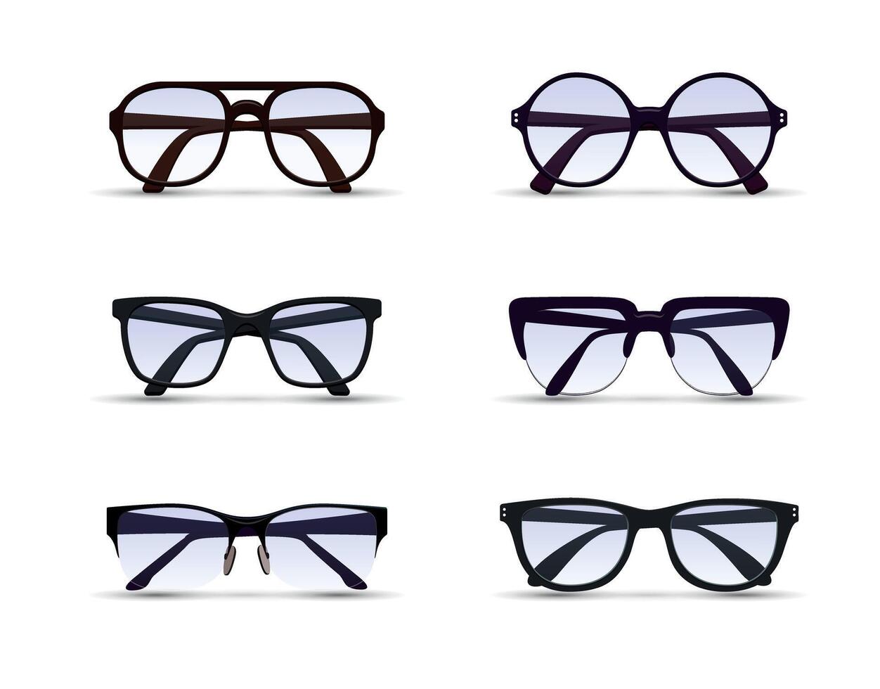 Set sunglasses. Outline illustration and group elements. vector