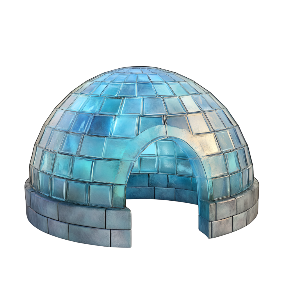 Transparent Glass Dome Igloo With Shiny Tiles on transparent background png