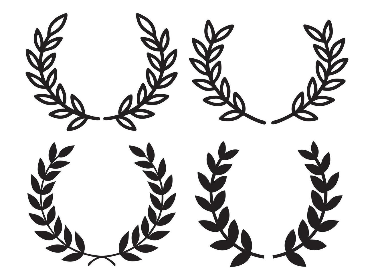 Laurel Wreath Icon Set vector