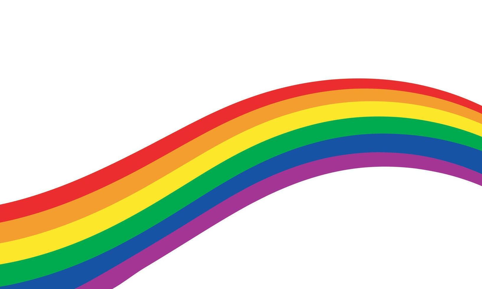 Curved Rainbow Pride Banner , LGBT Pride Flag Rainbow Ribbon Illustration vector