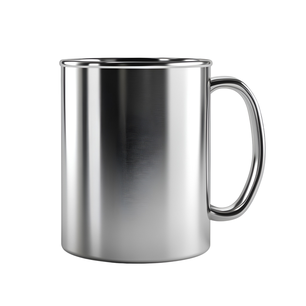 Metallic Mug for Camping or Travel on transparent background png