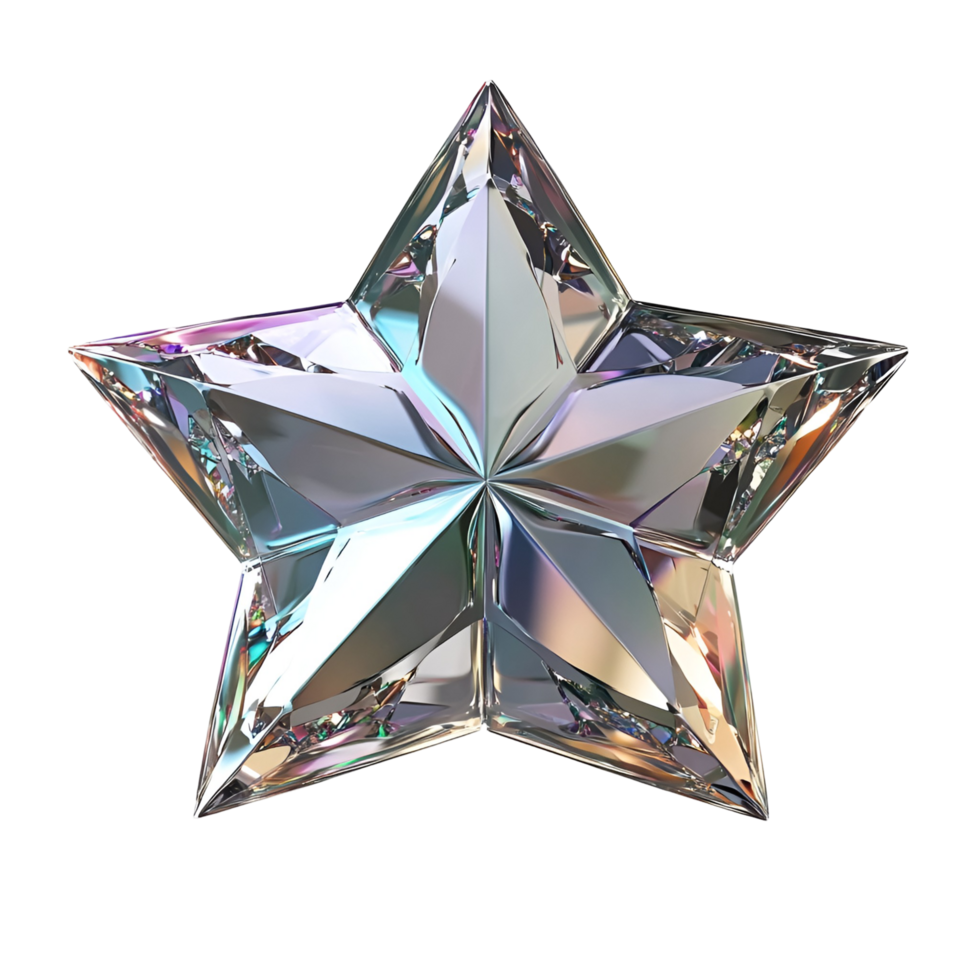 Sparkling Diamond Star Isolated Transparent Background png