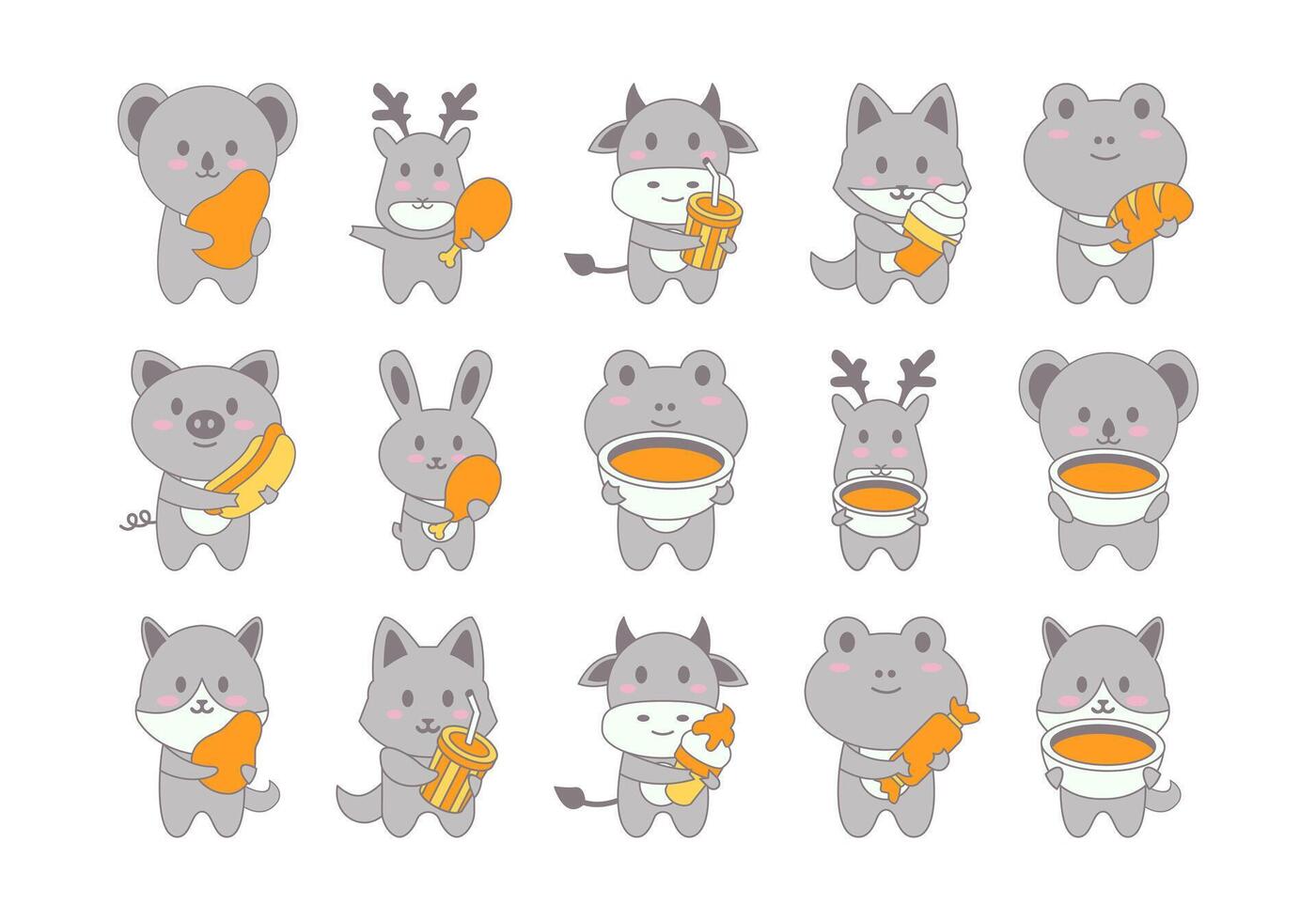 Animal With Food Element vector