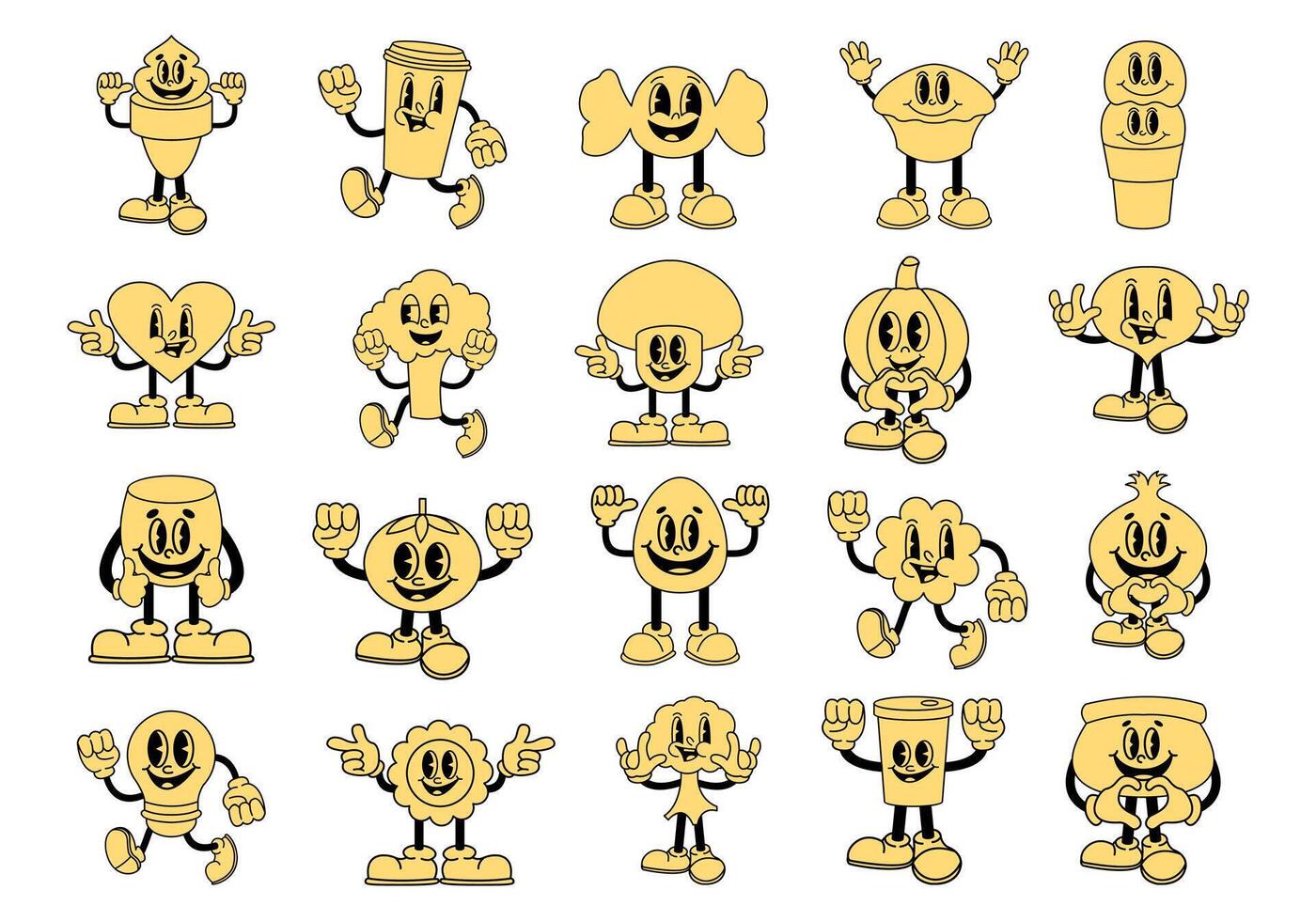 Retro Mascot Character Element vector