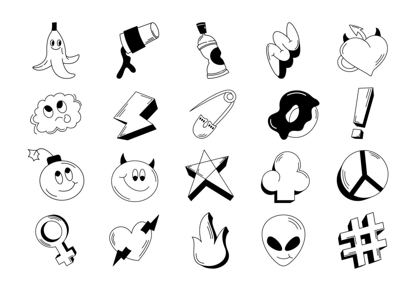 Hand Drawn Graffiti Doodle Element vector
