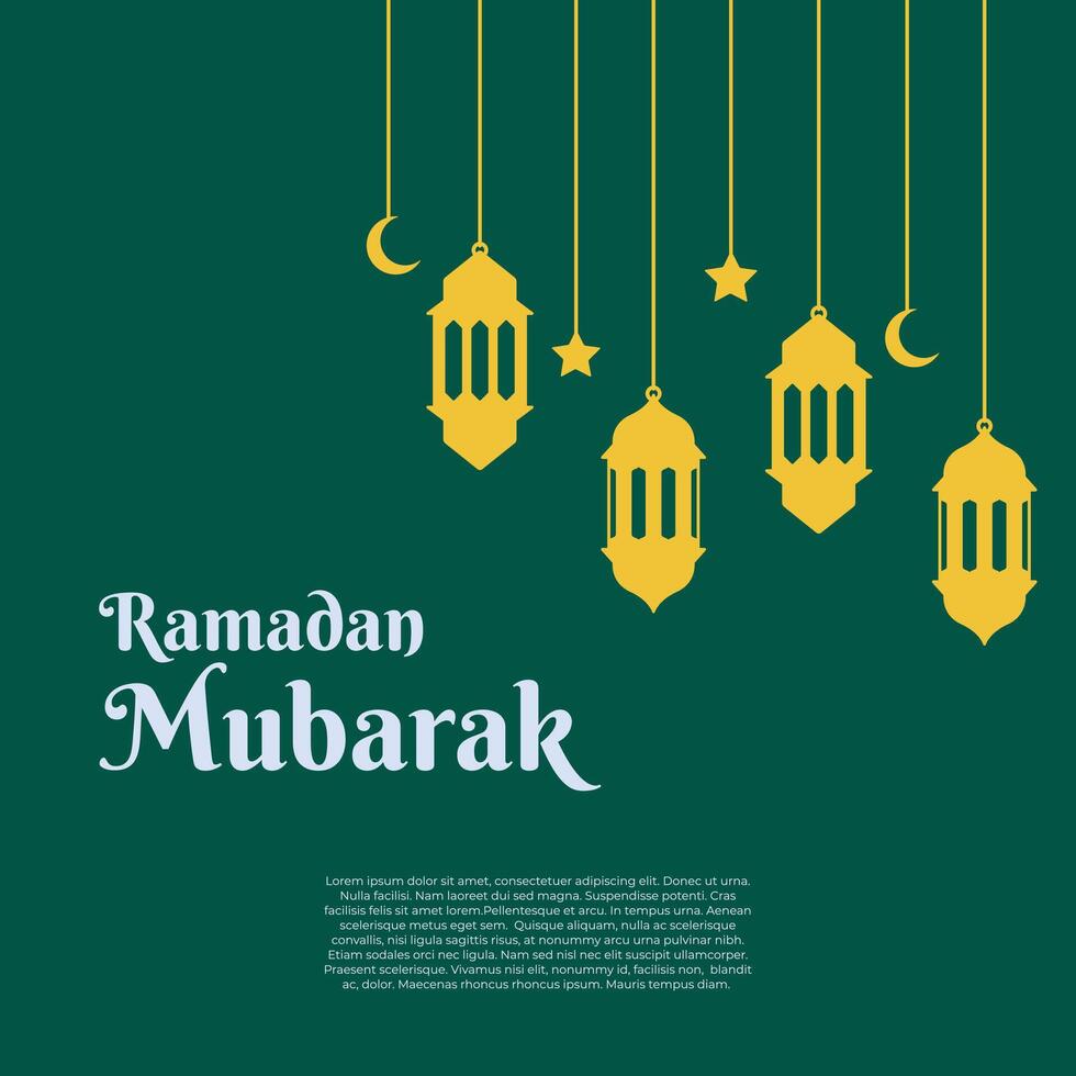 Set of islamic lantern, crescent moon and star ornament. Ramadan kareem or Al-Adha background template. vector