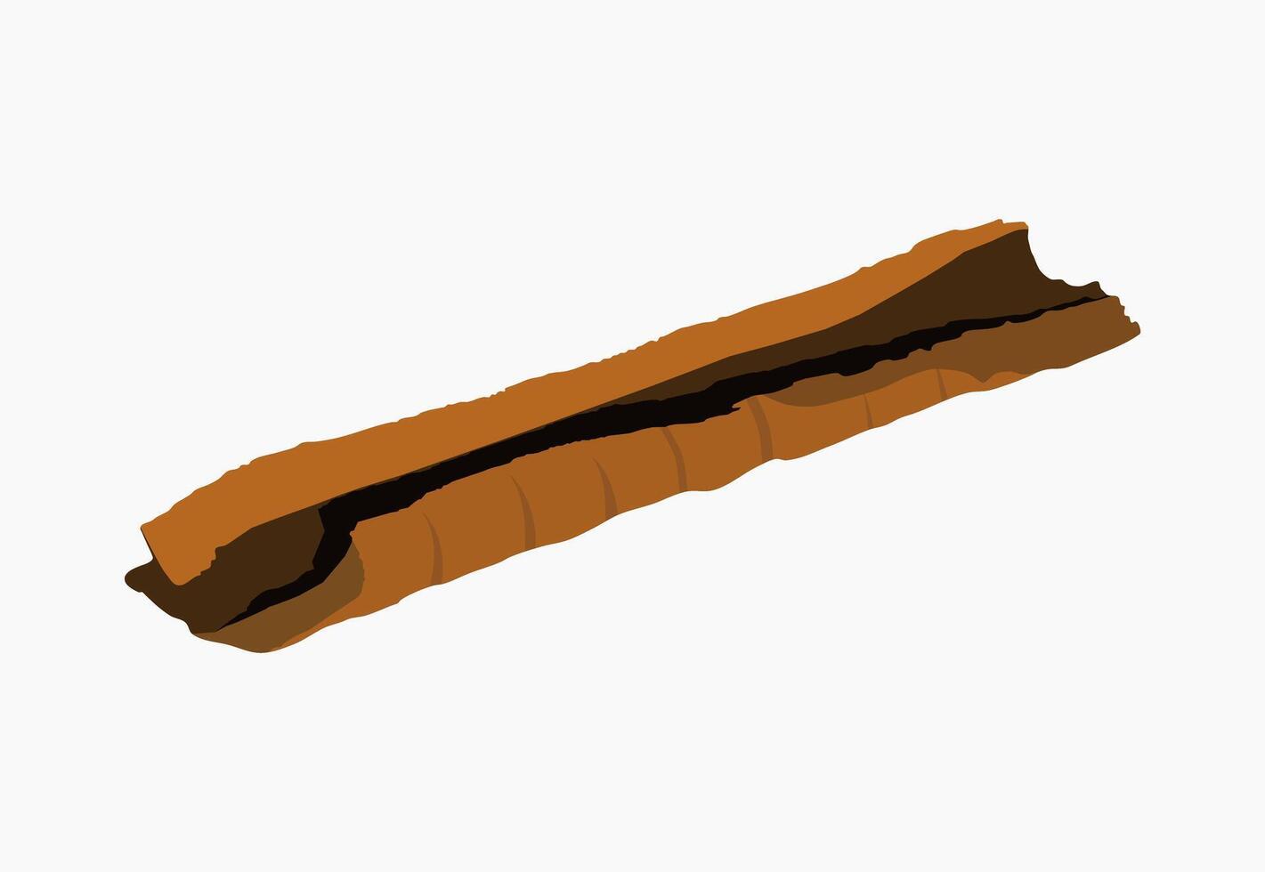Cinnamon spice stick flat illustration design vector