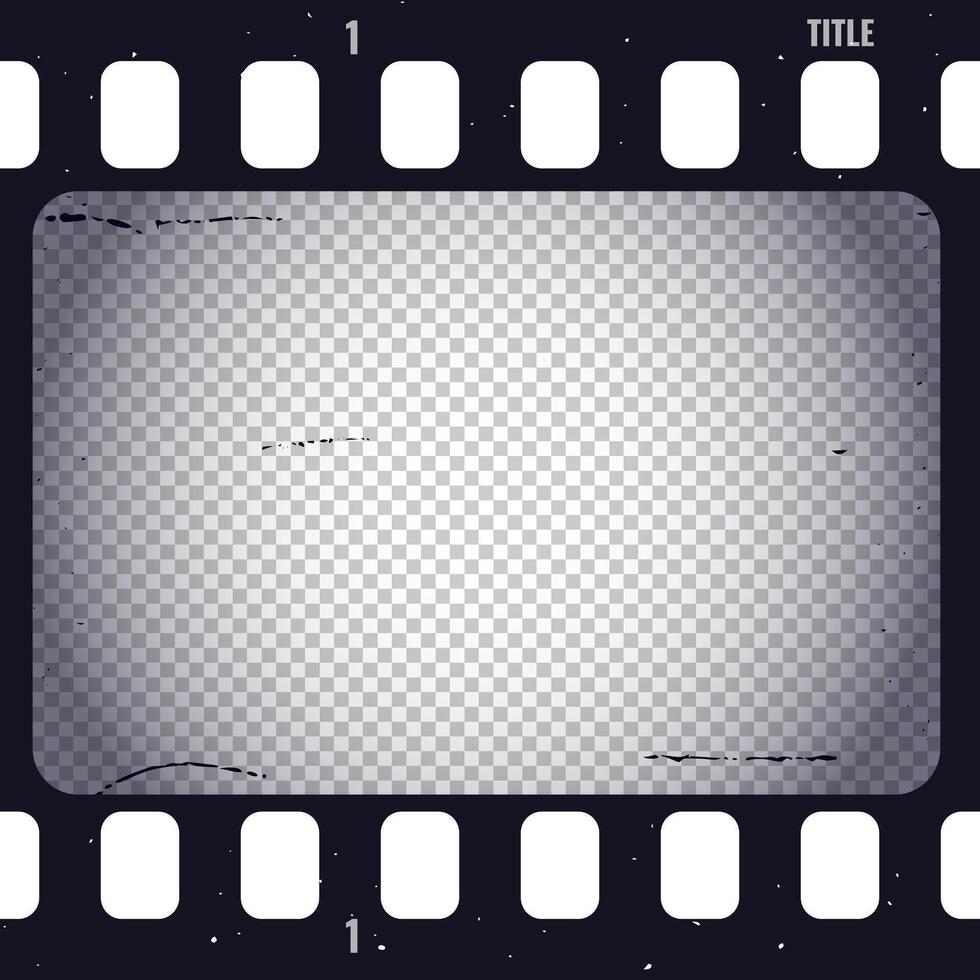Blank movie filmstrip screen template. Realistic film segment vector