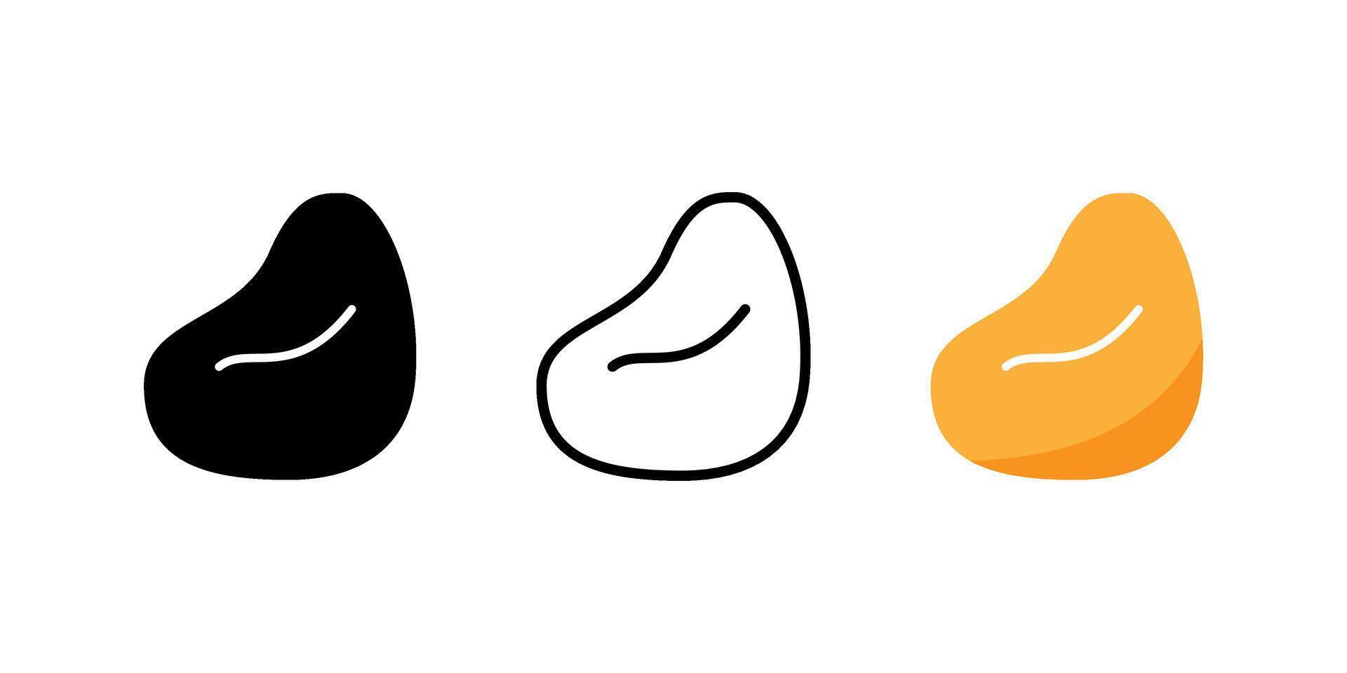Beanbag icon. Relax concept. Interior furniture, seating, sleeping cozy chair symbol. Flat design. vector