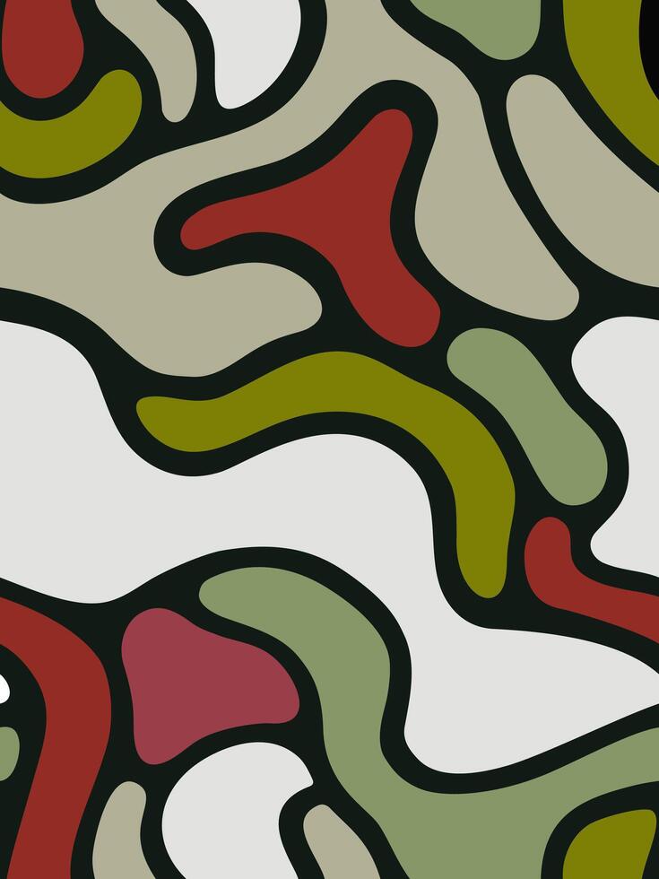 Retro Inspired Abstract Seamless Pattern with Bold Colors vector