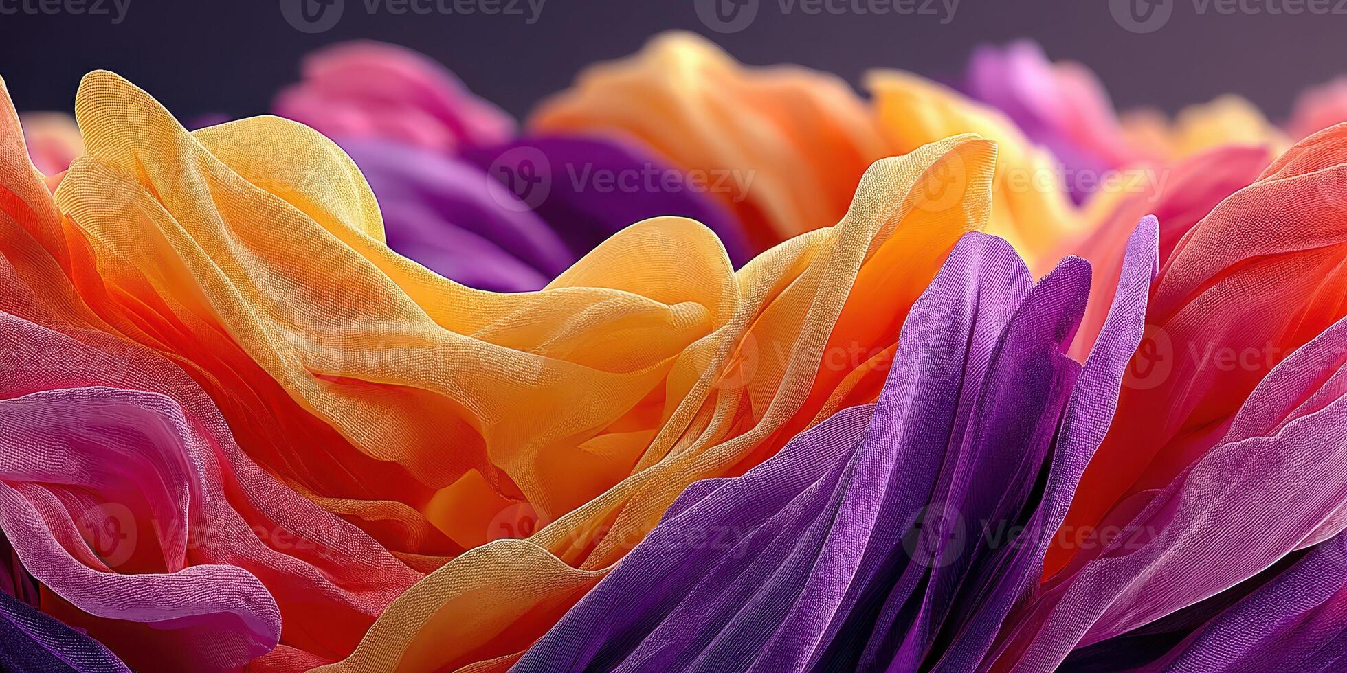 Vibrant fabric layers create a stunning display of colors in a captivating arrangement photo