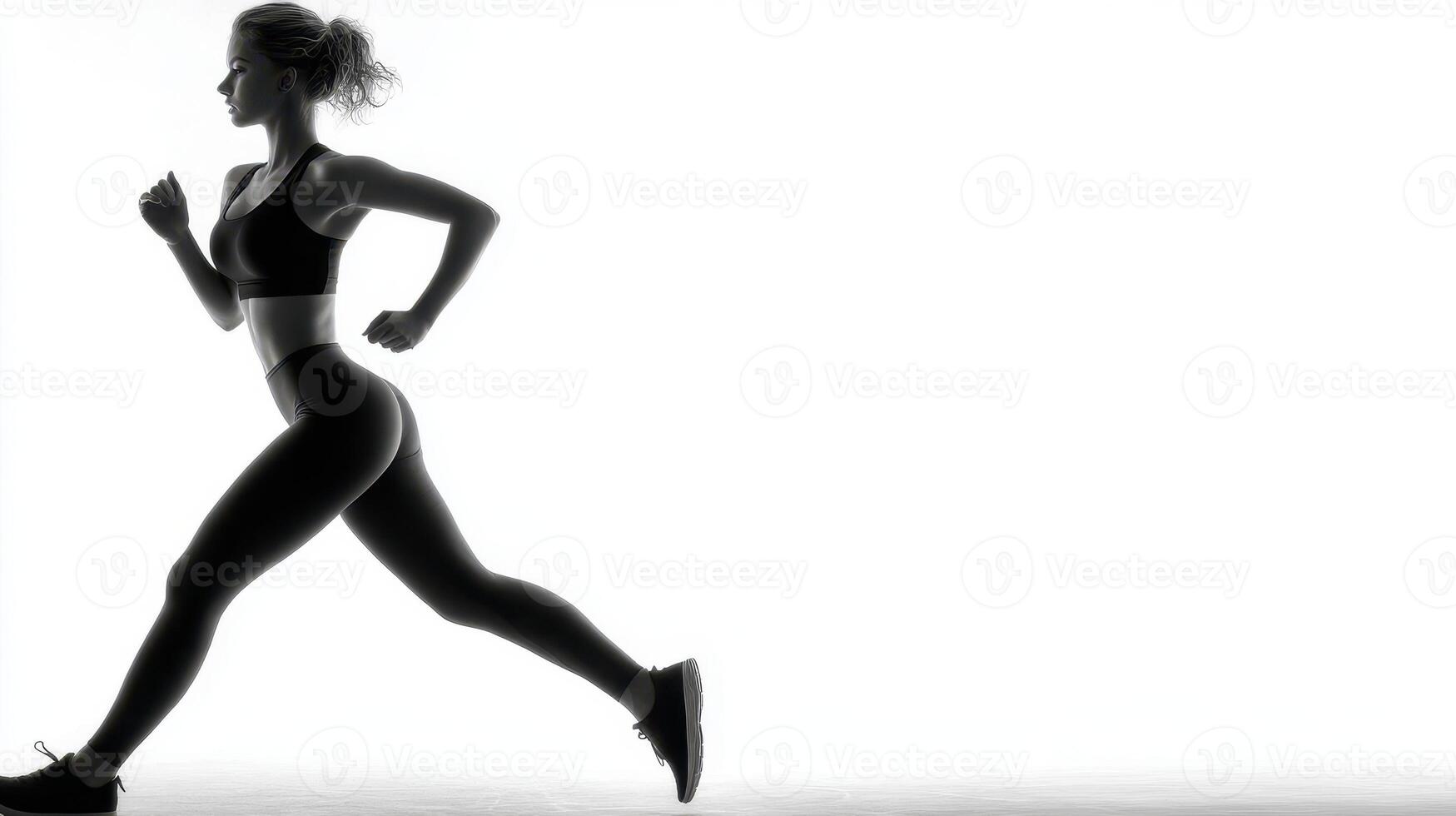 Runner practicing in a fitness studio during evening hours with a focus on movement and athleticism photo