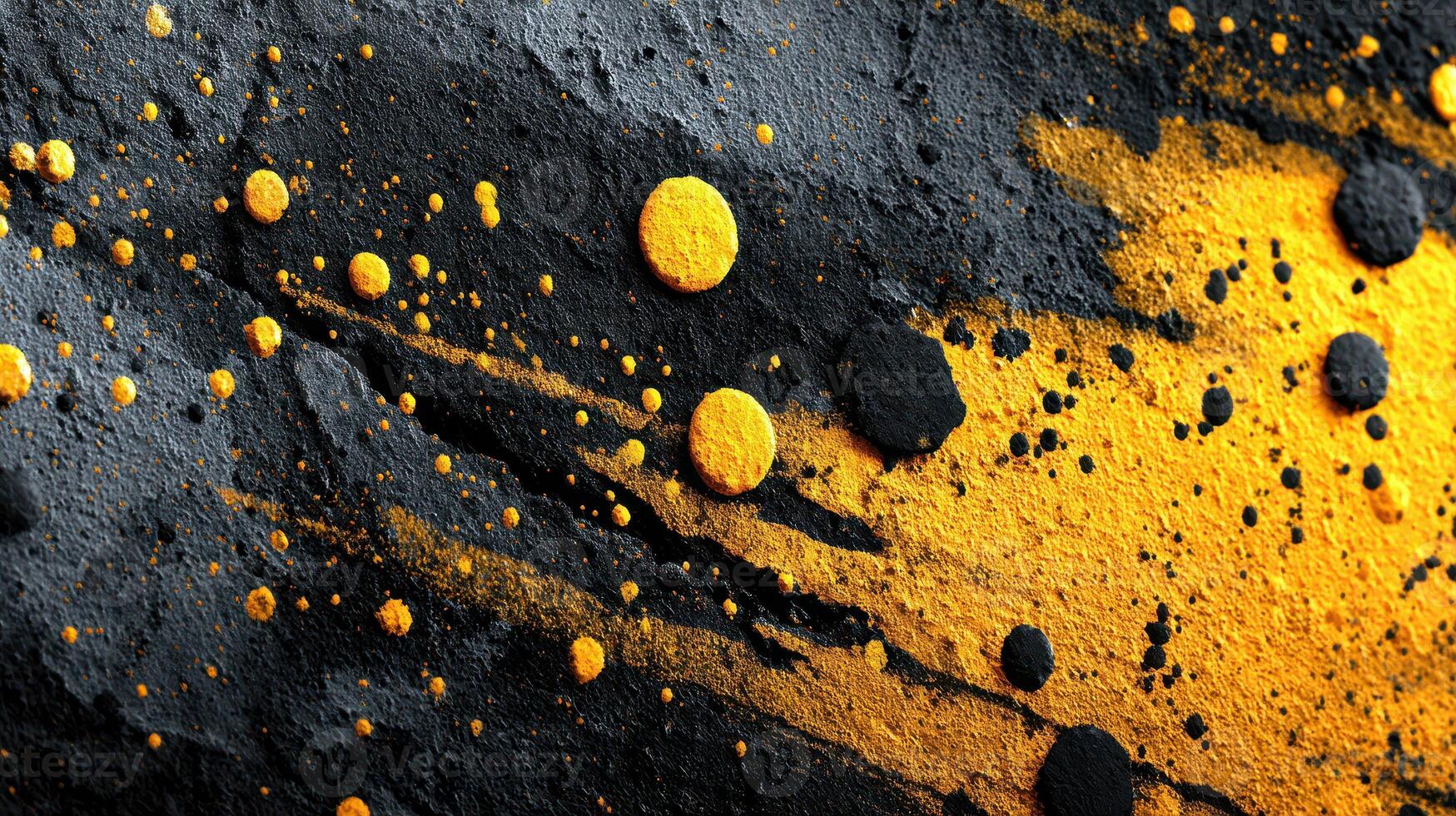 Colorful abstract paint splashes and dots on textured surface create dynamic visual display in artistic setting photo