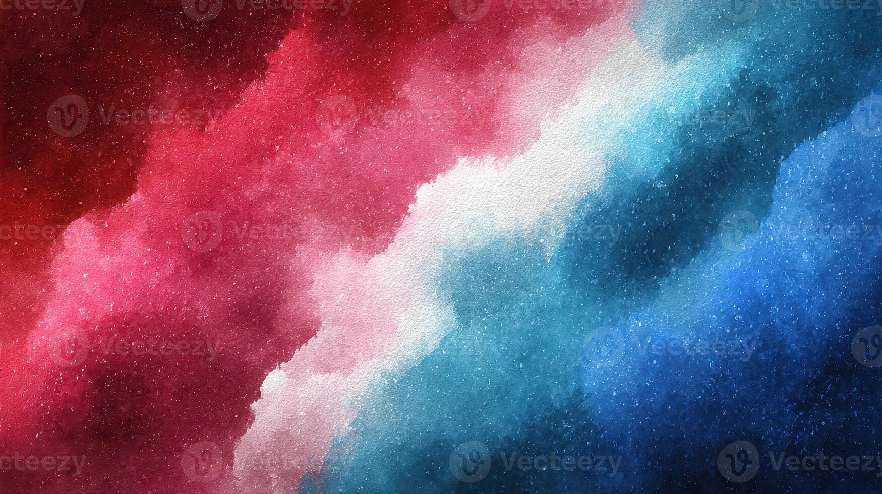 Vibrant abstract painting showcasing swirling waves of red, white, and blue tones with a starry texture and cosmic feel photo