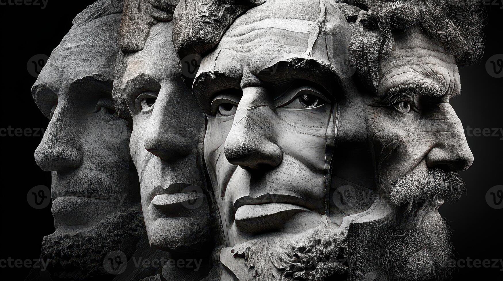Significant American leaders represented in striking stone carvings at famous monument location photo