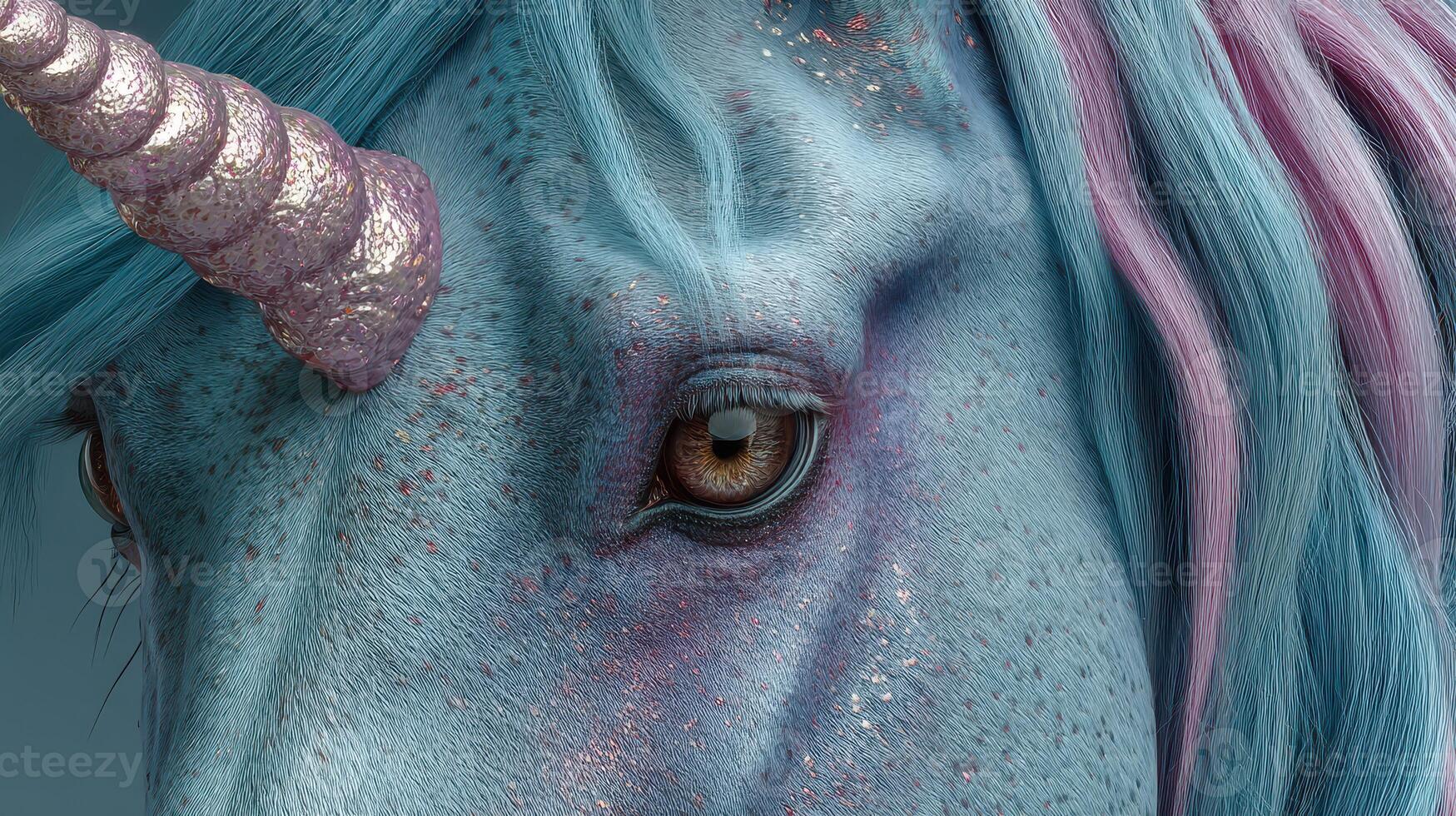 Magical unicorn with sparkling details and vibrant colors in a whimsical setting photo