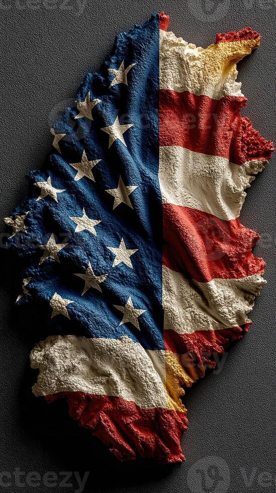 Textured American flag design featuring distressed colors and patterns creative interpretation of patriotism photo