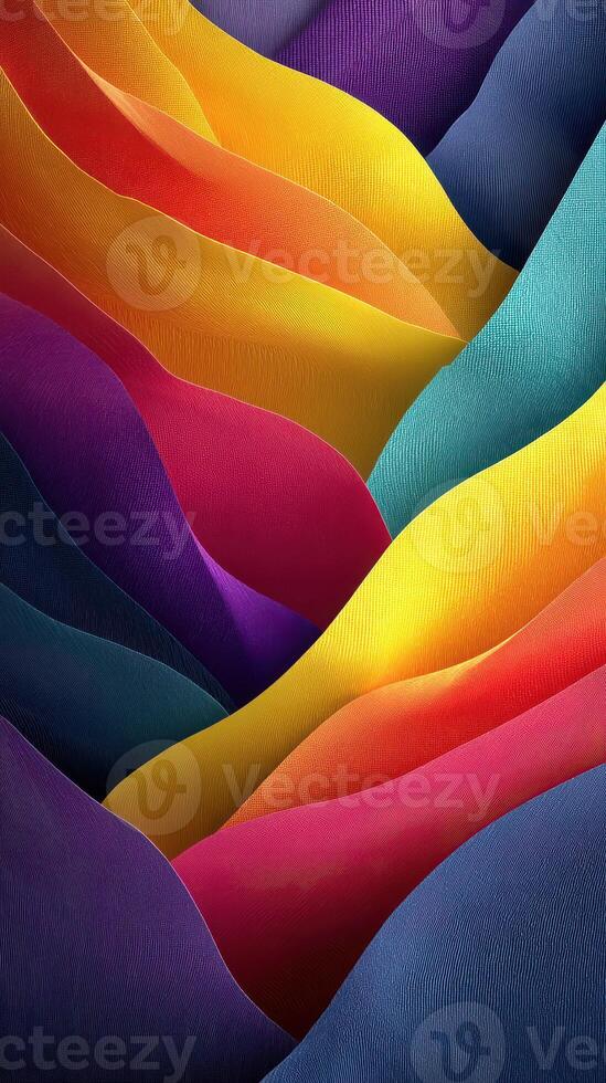 Colorful abstract waves create a vibrant visual display inspired by fabric textures photo
