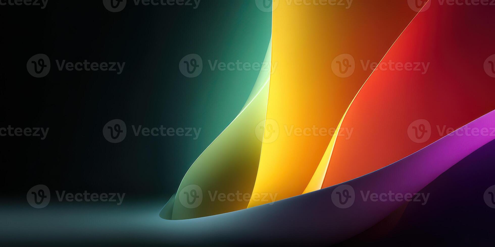 Colorful abstract shapes blend together in a captivating display of light and form at dusk photo