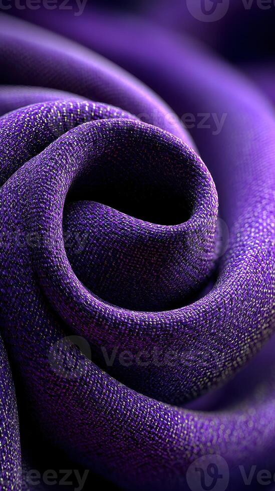 Vibrant purple fabric showcasing intricate texture and depth in a soft and elegant swirl photo