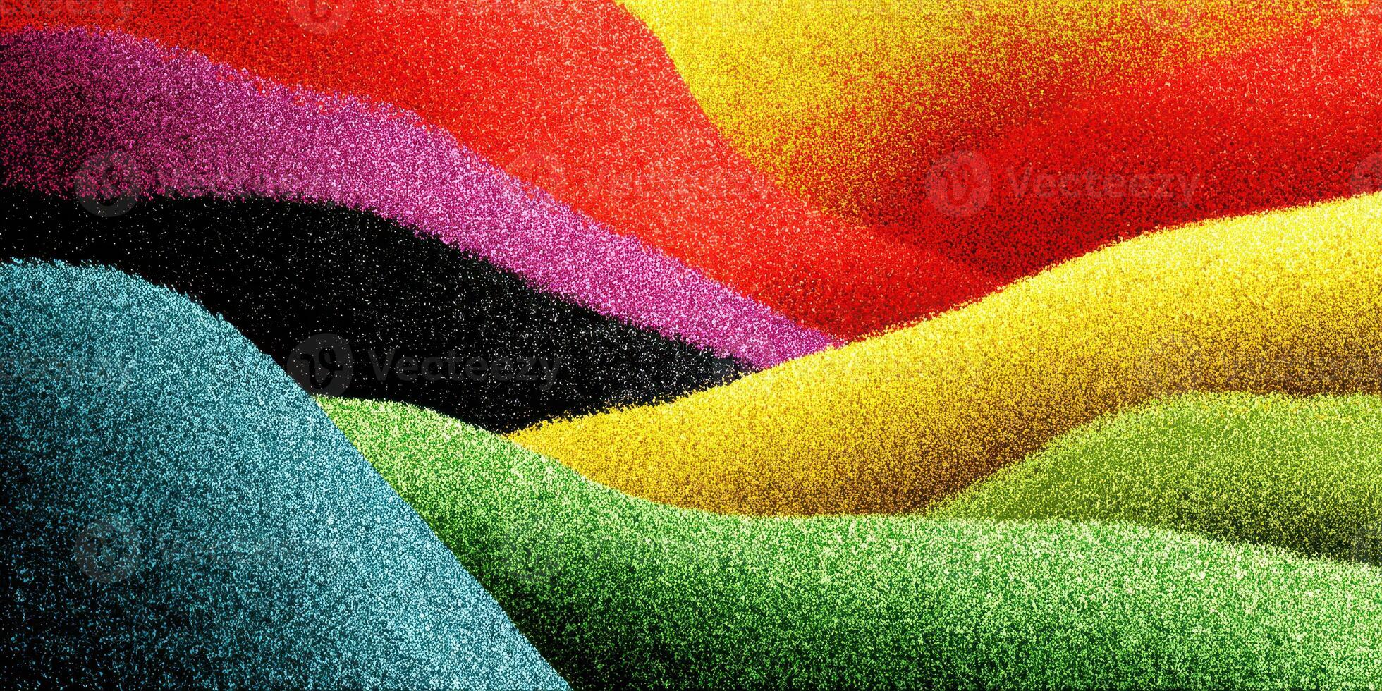Vibrant abstract landscape showcases colorful waves of texture in dynamic patterns and hues during daylight photo