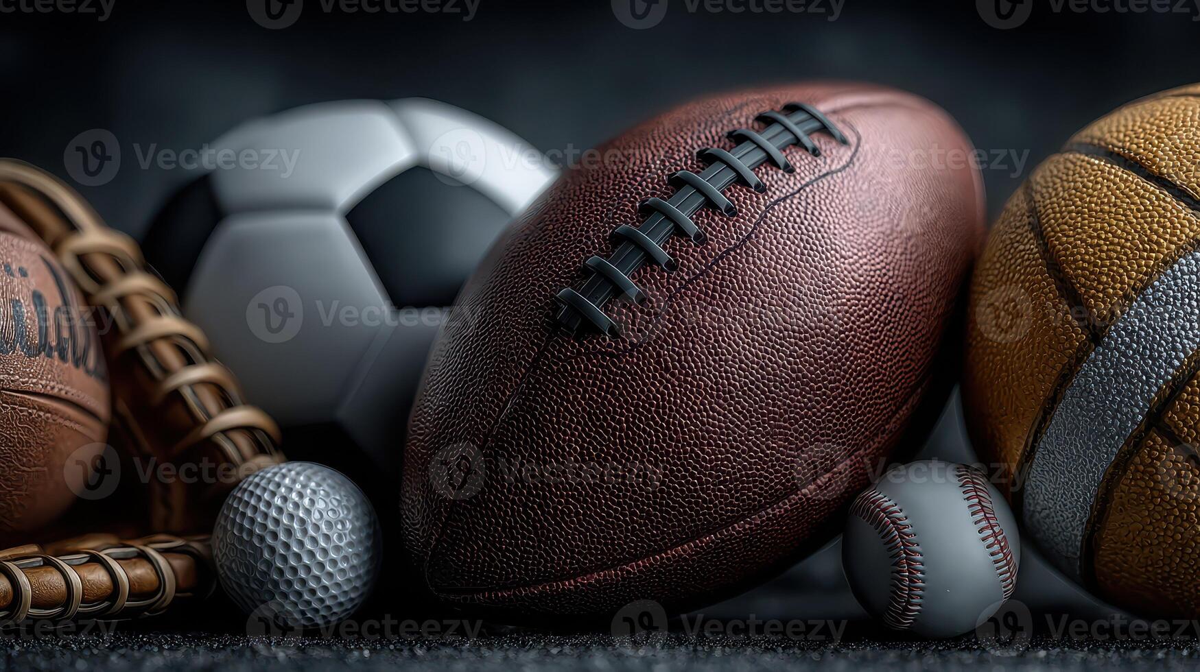 Sports balls arranged in an artistic manner highlighting their unique textures and designs during a cozy indoor setting photo