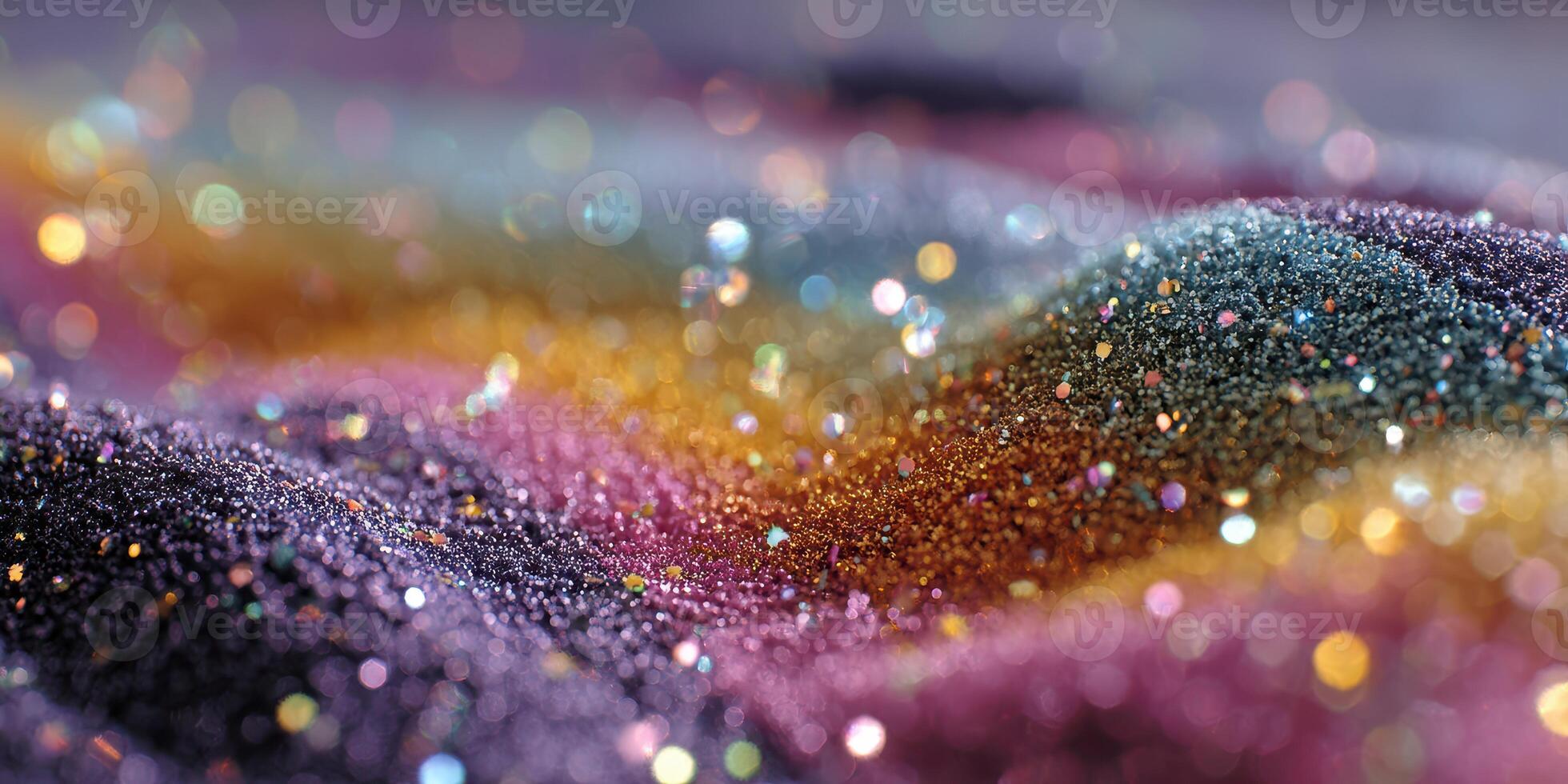 Colorful glitter spreads across a textured surface, creating an enchanting visual display of sparkle and shine in playful hues photo