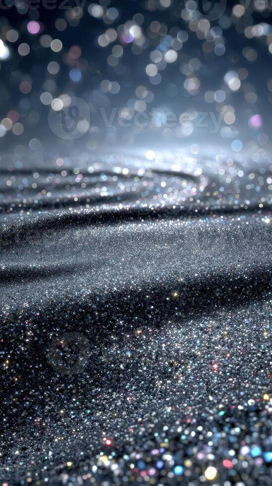 Sparkling glitter on textured surface creates a dreamy atmosphere in soft lighting photo
