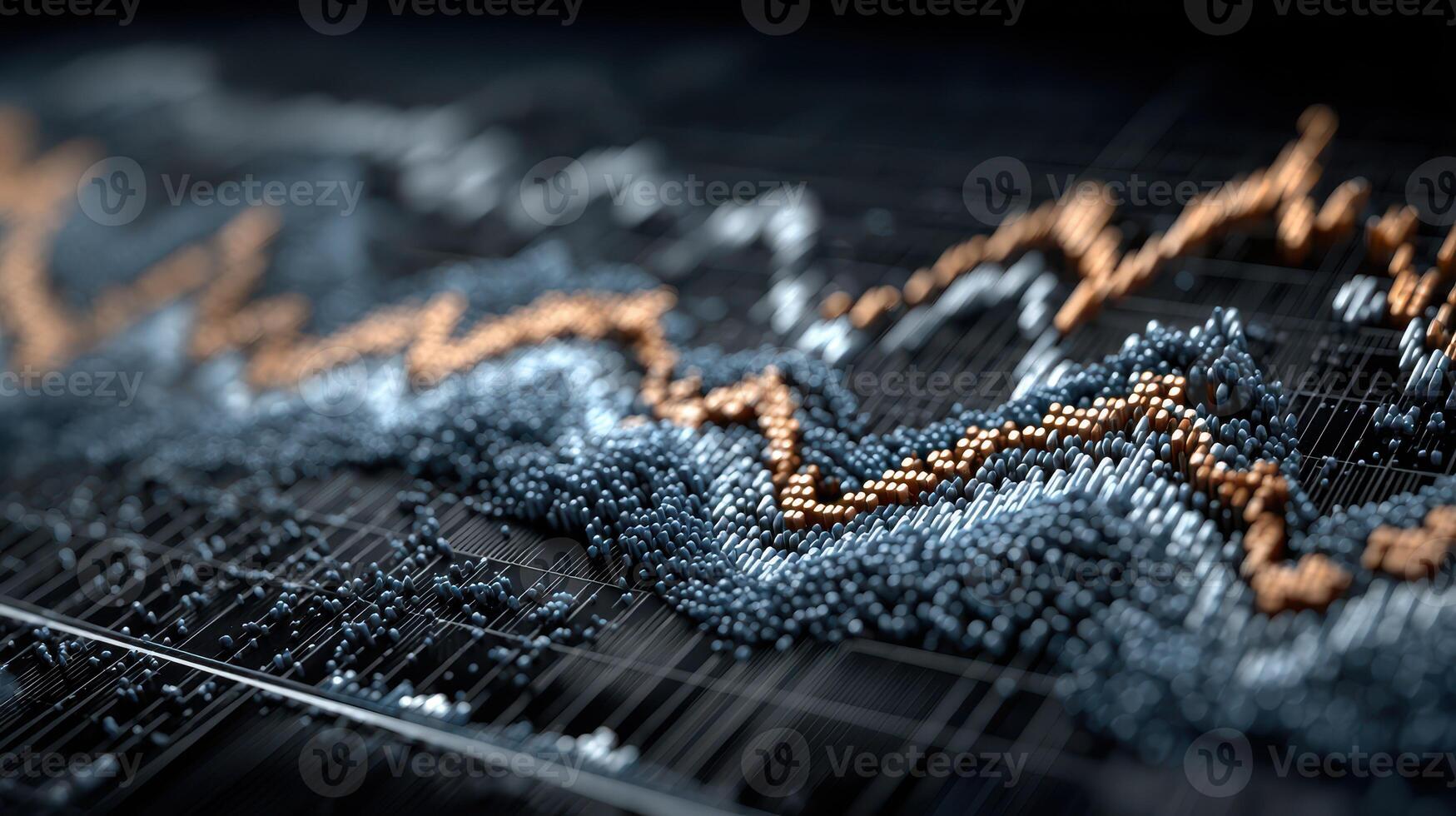 Financial market data visualization showcasing dynamic trends over time with intricate detail photo