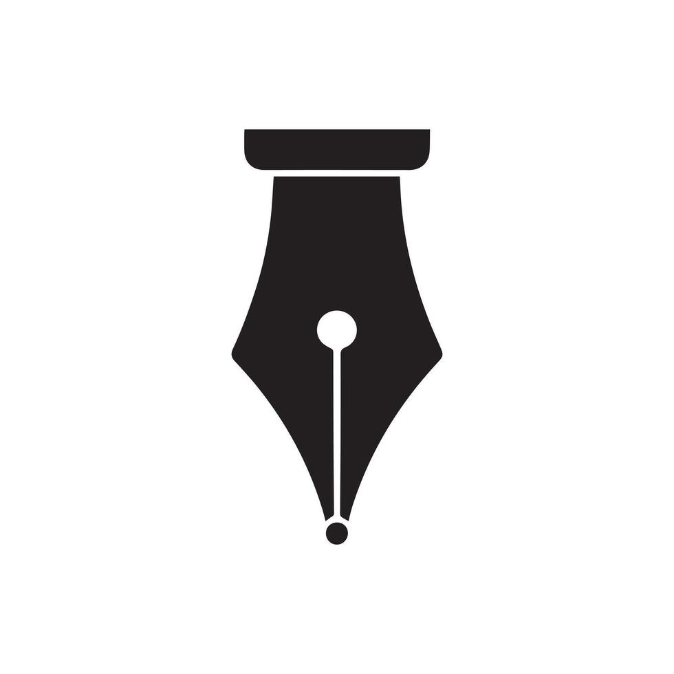 Fountain Pen Nib Icon Isolated on White Background vector