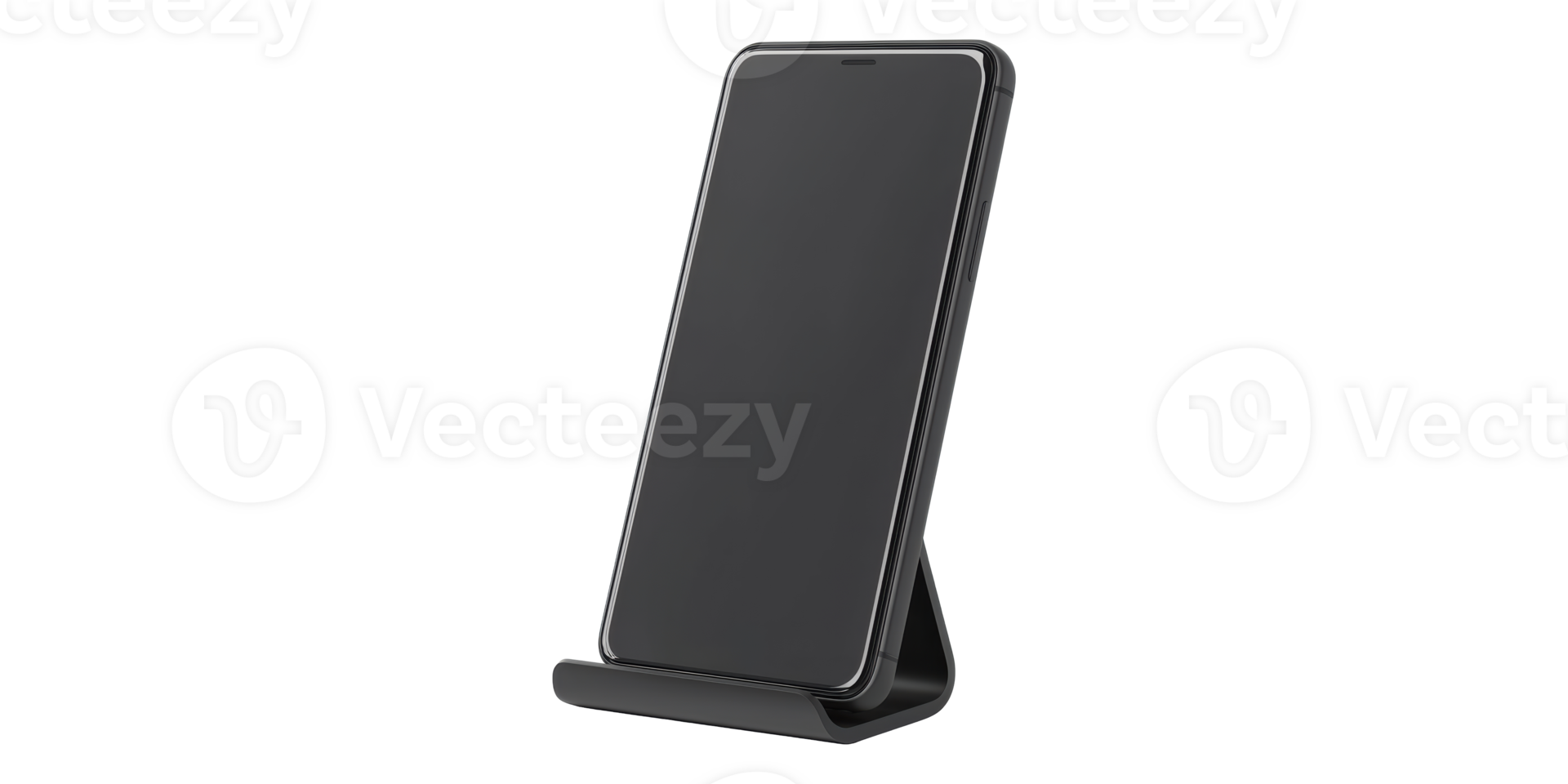 Black Phone Stand 3D Isolated on Transparent Background png