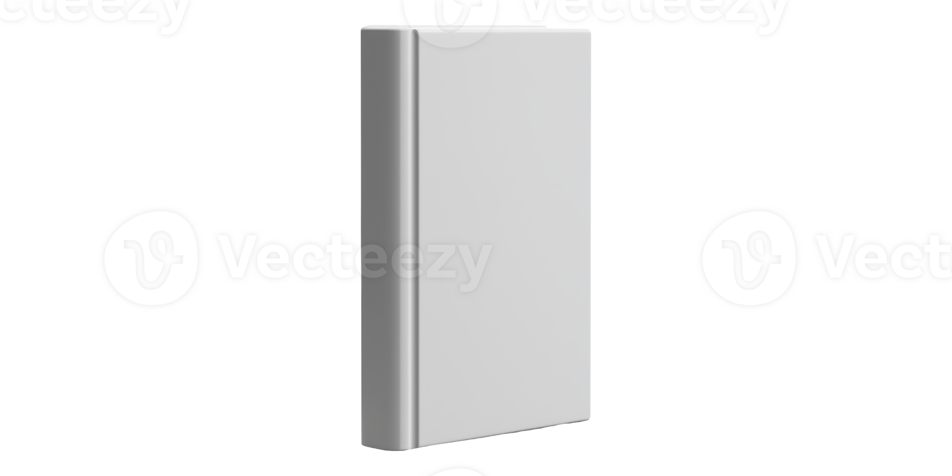 Standing White Rectangular Book Cover Isolated on Transparent Background png