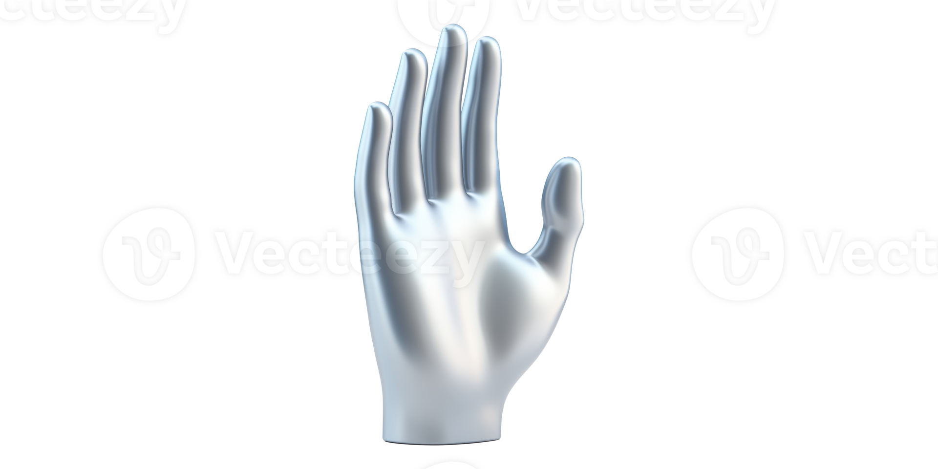 Silver Hand Icon Isolated on Transparent Background png