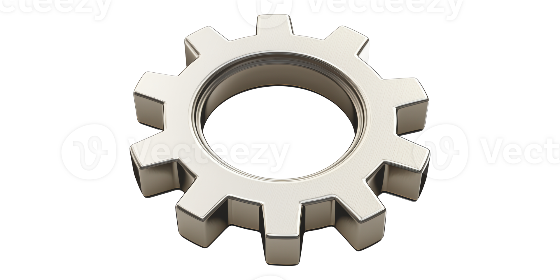Silver Gear Icon Isolated on Transparent Background png