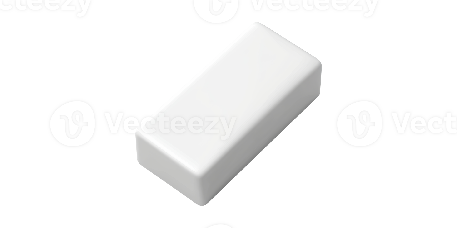 White Eraser 3D Isolated on Transparent Background png
