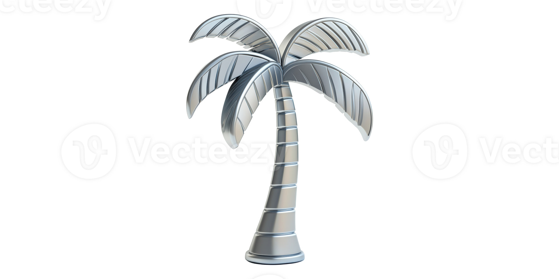 Silver Palm Tree Icon Isolated on Transparent Background png