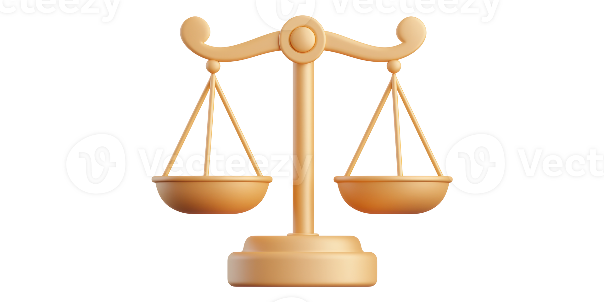 Golden Scales Of Justice Symbol Isolated on Transparent Background png