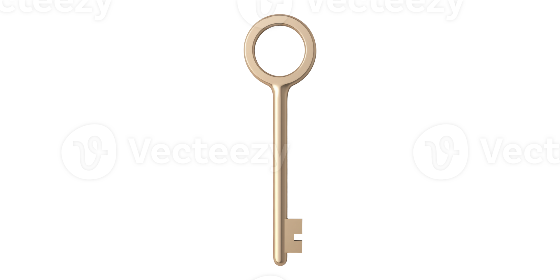 Golden Key Icon With Minimalist Design Isolated on Transparent Background png