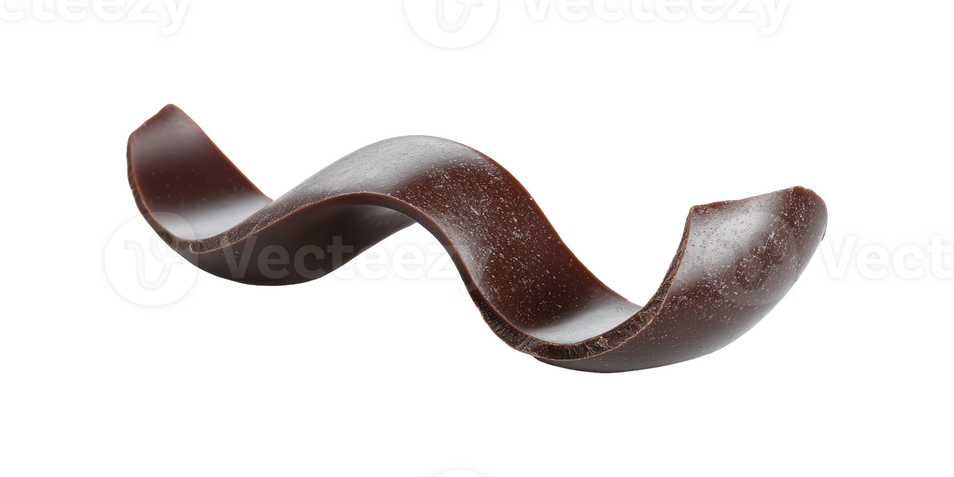Dark Chocolate Curl Twisted Shape Isolated On Transparent Background png