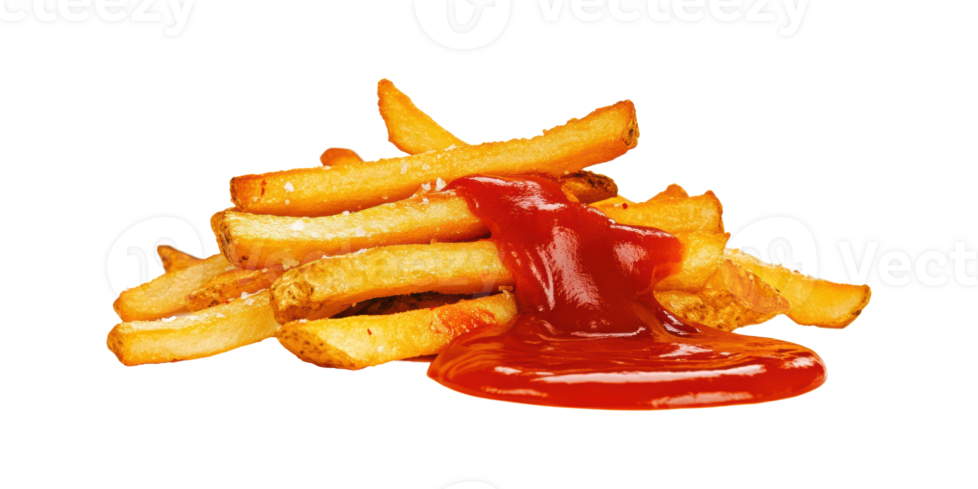 French Fries With Ketchup Isolated On Transparent Background png