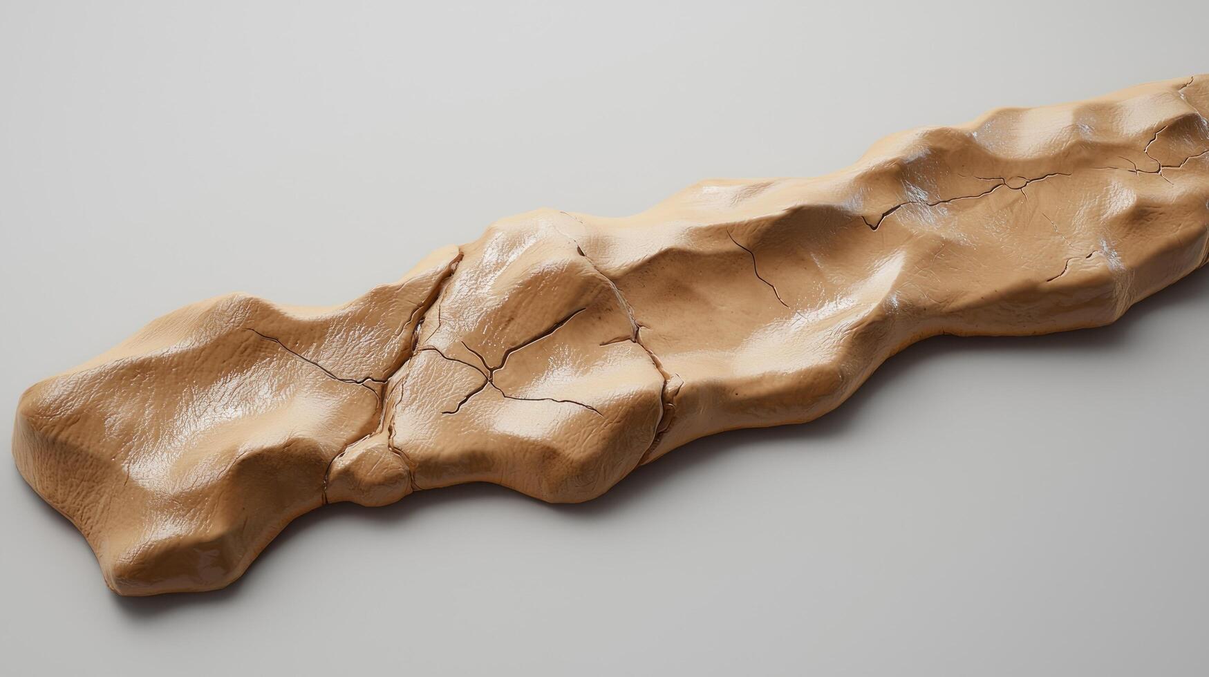 A rock with cracks on it is shown photo