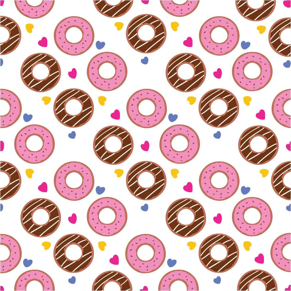 illustration art seamless pattern donut desig vector