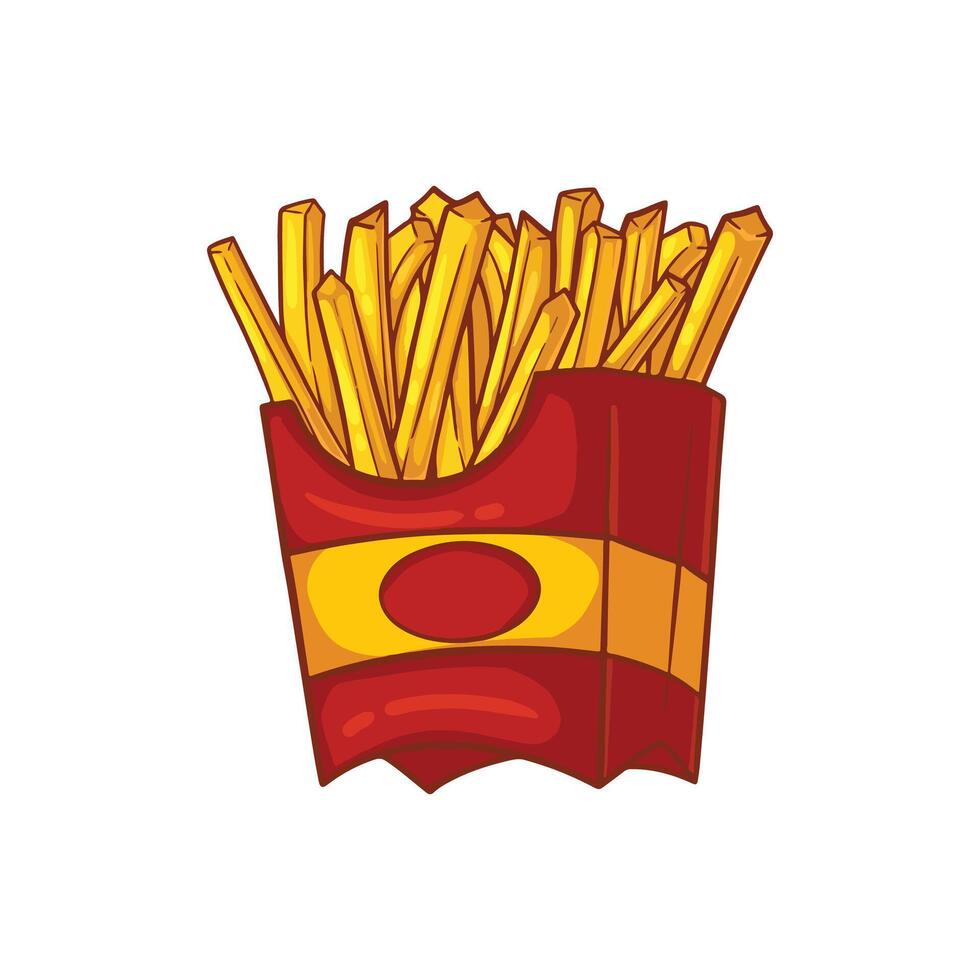 illustration art fried fries sticker design vector