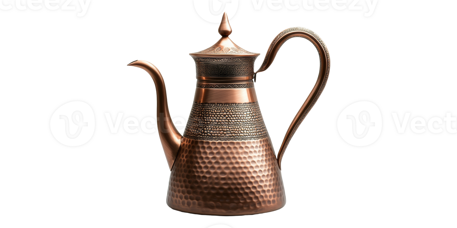 Copper Coffee Pot With Handle Isolated on Transparent Background png