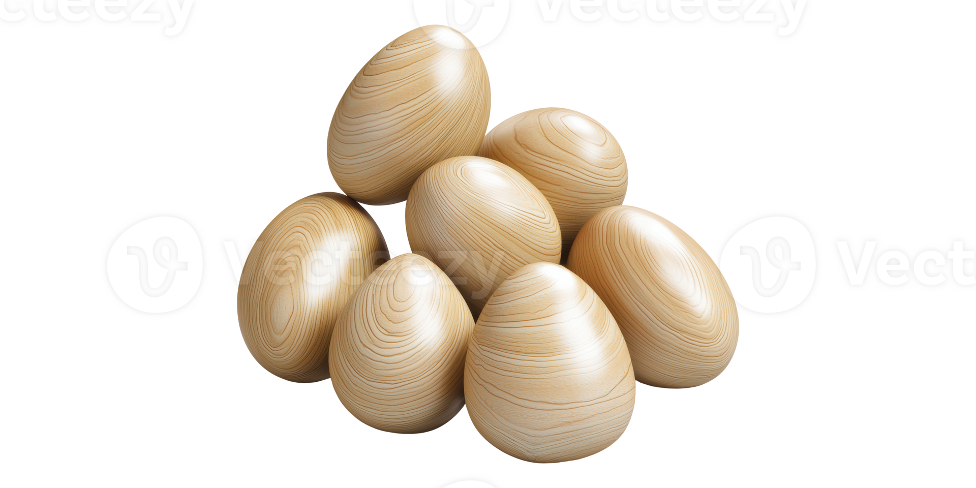 Pile Of Golden Easter Eggs Isolated on Transparent Background png